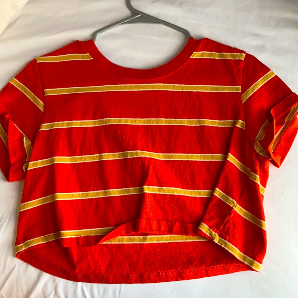 Orange and yellow cropped tee from Pacsun.